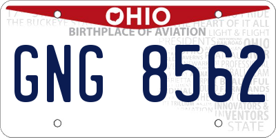 OH license plate GNG8562