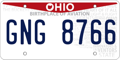 OH license plate GNG8766