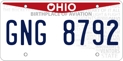 OH license plate GNG8792