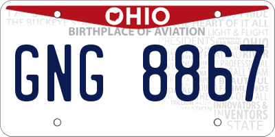 OH license plate GNG8867