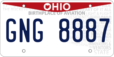 OH license plate GNG8887
