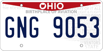 OH license plate GNG9053