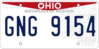 OH license plate GNG9154
