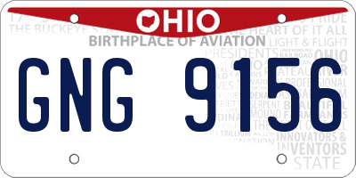 OH license plate GNG9156