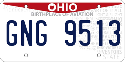 OH license plate GNG9513