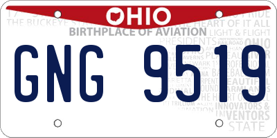 OH license plate GNG9519