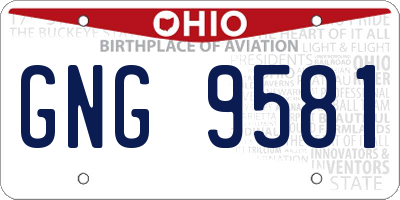 OH license plate GNG9581
