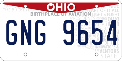 OH license plate GNG9654