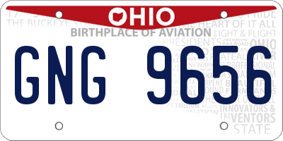OH license plate GNG9656