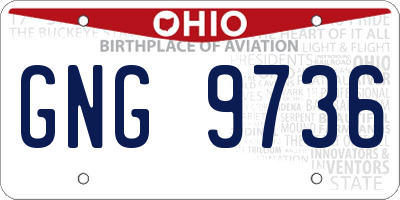 OH license plate GNG9736