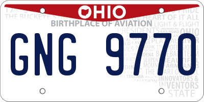 OH license plate GNG9770