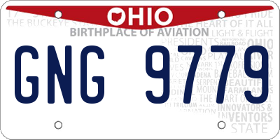 OH license plate GNG9779