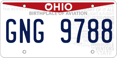OH license plate GNG9788