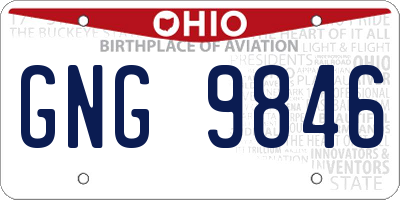 OH license plate GNG9846
