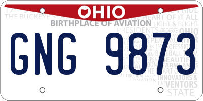 OH license plate GNG9873