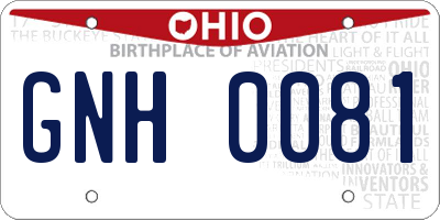 OH license plate GNH0081
