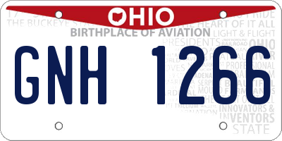 OH license plate GNH1266