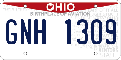 OH license plate GNH1309
