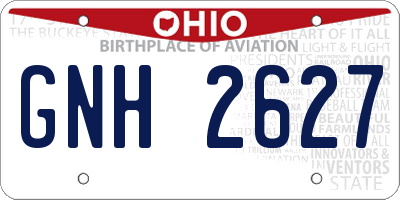 OH license plate GNH2627