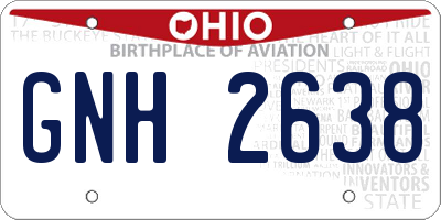 OH license plate GNH2638