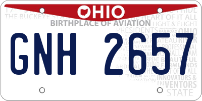 OH license plate GNH2657