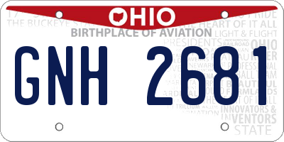OH license plate GNH2681