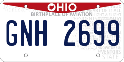 OH license plate GNH2699