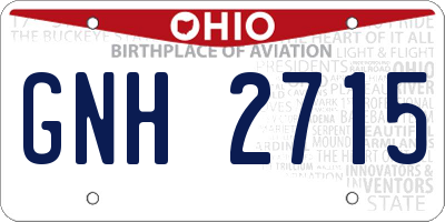 OH license plate GNH2715