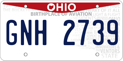 OH license plate GNH2739