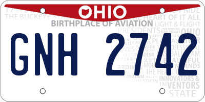 OH license plate GNH2742