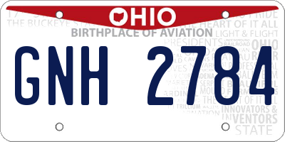 OH license plate GNH2784