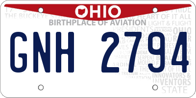 OH license plate GNH2794
