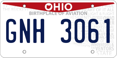 OH license plate GNH3061