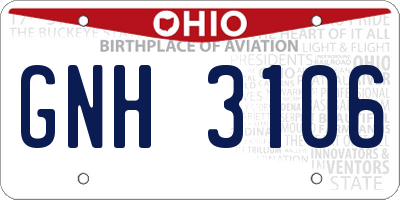 OH license plate GNH3106