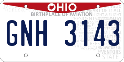 OH license plate GNH3143