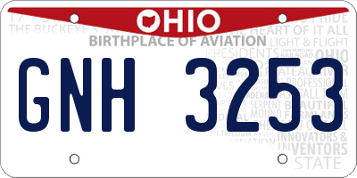 OH license plate GNH3253