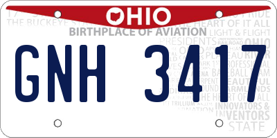 OH license plate GNH3417