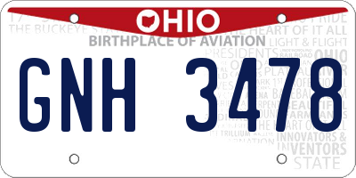 OH license plate GNH3478