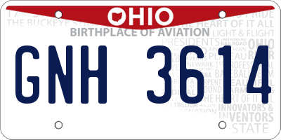 OH license plate GNH3614