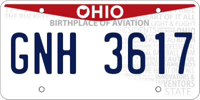 OH license plate GNH3617