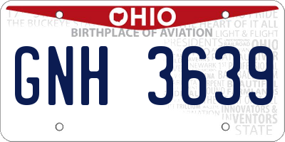 OH license plate GNH3639