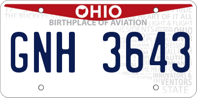 OH license plate GNH3643
