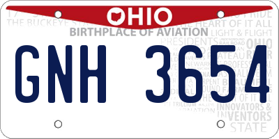 OH license plate GNH3654