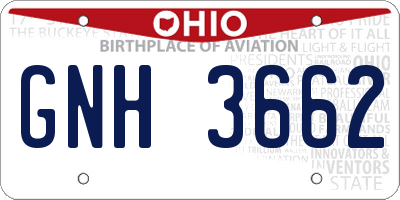 OH license plate GNH3662