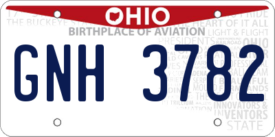 OH license plate GNH3782