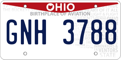 OH license plate GNH3788