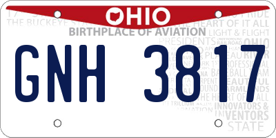 OH license plate GNH3817