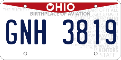 OH license plate GNH3819