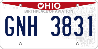 OH license plate GNH3831