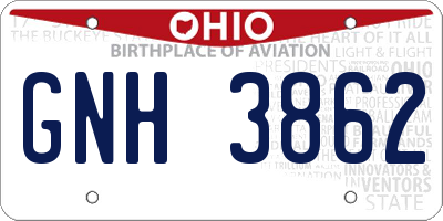 OH license plate GNH3862